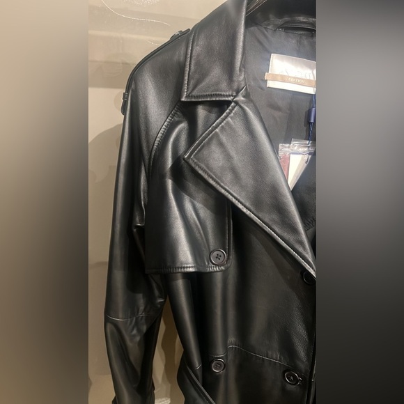 2nd day EURO (Scandinavian) Black Genuine Leather Trench Coat - Picture 2 of 6